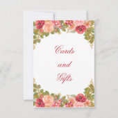 Cartes et Cadeaux Pailletés Roses Aquarelle Carte  (Dos)