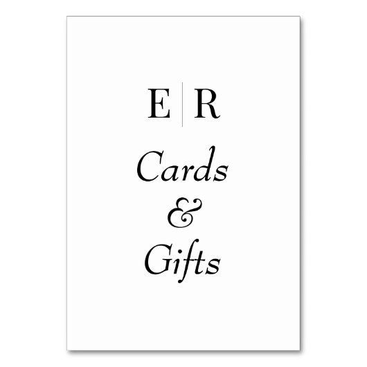 Cartes et cadeaux Panneau de tableau Monogramme no (Dos)