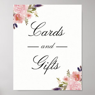 Cartes et cadeaux Pivoines roses Affiche de mariag