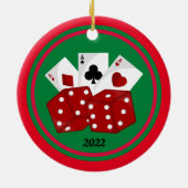 Cartes et dés Casino Ornements de Noël (Dos)