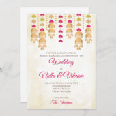 Cartes et invitations de mariage hindoues (Devant / Derrière)