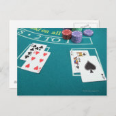 Cartes et jetons sur la table de pari (Devant / Derrière)