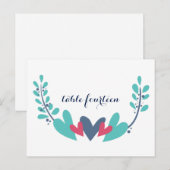 Cartes et vignes Mariage Numéro de table Carte pos (Devant / Derrière)