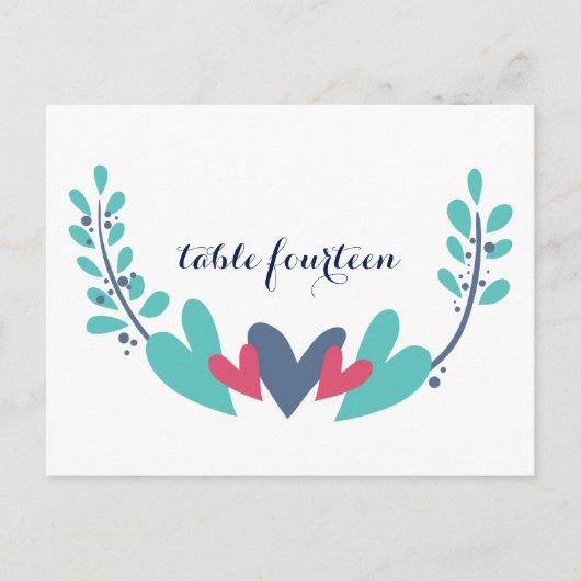 Cartes et vignes Mariage Numéro de table Carte pos (Devant)