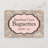 Cartes Étiquettes à affichage à boulangerie (Dos)