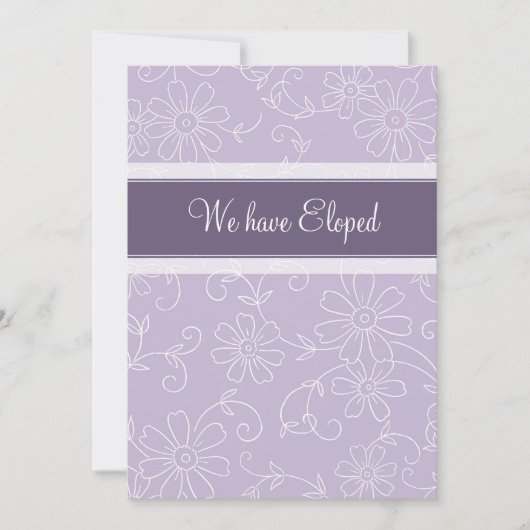Cartes Faire-part à élopement florales pourpres (Devant)