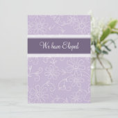 Cartes Faire-part à élopement florales pourpres (Debout devant)