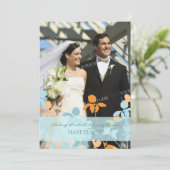 Cartes Faire-part Blue Orange Photo Elopement (Debout devant)