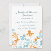 Cartes Faire-part Blue Orange Photo Elopement (Dos)