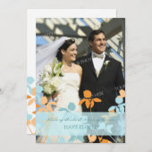 Cartes Faire-part Blue Orange Photo Elopement (Devant / Derrière)