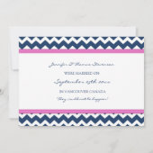 Cartes Faire-part Chevron Blue Rose Elopement (Dos)