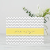 Cartes Faire-part Chevron Lemon Grey Elopement (Debout devant)