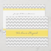 Cartes Faire-part Chevron Lemon Grey Elopement (Devant / Derrière)