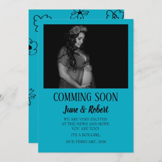 Cartes faire-part de grossesse (Devant / Derrière)