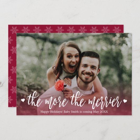 Cartes Faire-part de grossesse de Noël (Devant / Derrière)