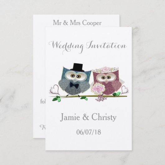 Cartes Faire-part de mariage (Devant / Derrière)