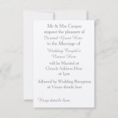 Cartes Faire-part de mariage (Dos)