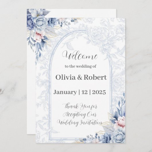 Cartes faire-part de mariage (Devant / Derrière)