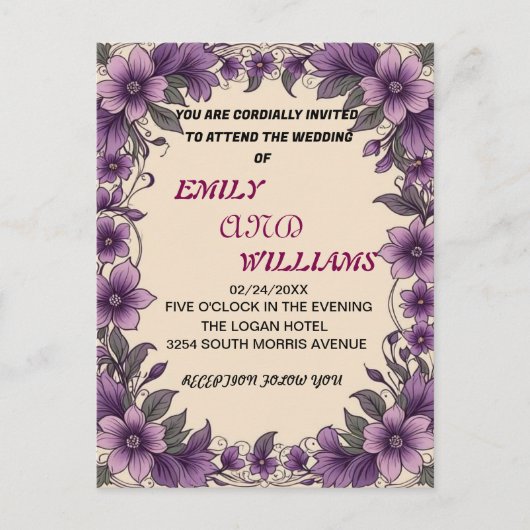 CARTES FAIRE-PART DE MARIAGE (Devant)