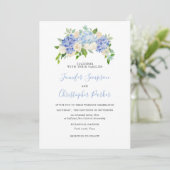 Cartes Faire-part de mariage Hydrangea Blue Waterc (Debout devant)