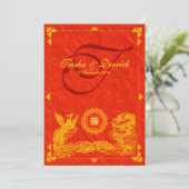 Cartes faire-part de mariage Orientales Dragon & P (Debout devant)