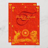 Cartes faire-part de mariage Orientales Dragon & P (Devant / Derrière)