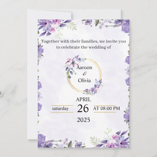 Cartes Faire-part de mariage personnalisées - Célé (Devant)