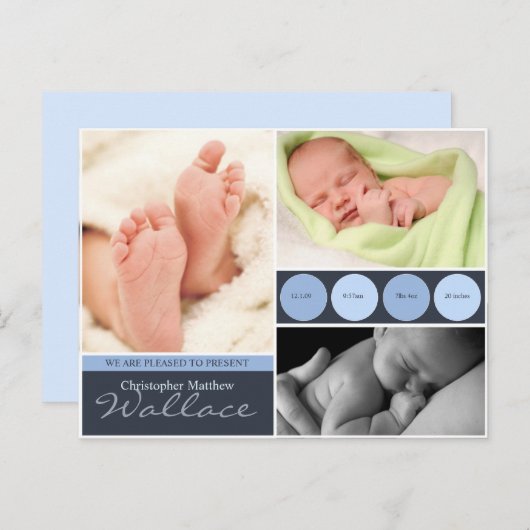 Cartes faire-part de naissance (Devant / Derrière)