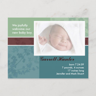 Cartes faire-part de naissance - bébé garçon