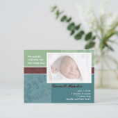 Cartes faire-part de naissance - bébé garçon (Debout devant)