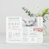 Cartes Faire-part de naissance Infographie (Debout devant)