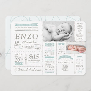 Cartes Faire-part de naissance Infographie