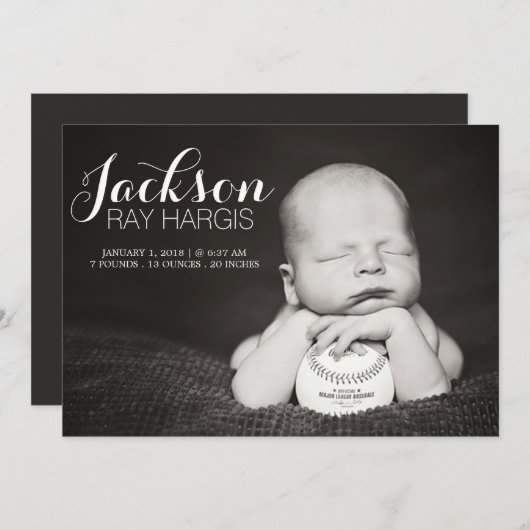 Cartes Faire-part de naissance modernes (Devant / Derrière)