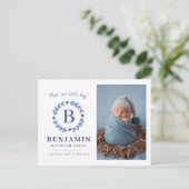 Cartes faire-part de naissance, monogramme Garçons (Debout devant)