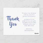 Cartes faire-part de naissance, monogramme Garçons (Dos)