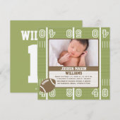 Cartes Faire-part de naissance photo de football (Devant / Derrière)