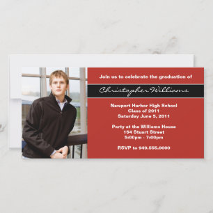 Cartes Faire-part d'invitation Red Graduation