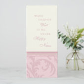 Cartes Faire-part Elopement Crème Rose (Debout devant)