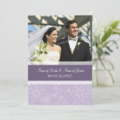 Cartes Faire-part Elopement Photo Florale Violet (Debout devant)