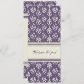 Cartes Faire-part Elopement Plum et Crème (Devant / Derrière)