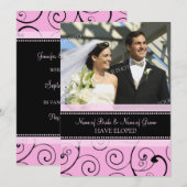 Cartes Faire-part Elopement pour persiennes roses (Devant / Derrière)