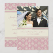 Cartes Faire-part Elopement rose et crème (Devant / Derrière)