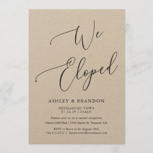 Cartes Faire-part Kraft Elopement  Nous nous somme