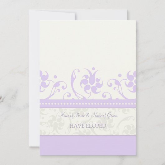 Cartes Faire-part Lavender Floral Elopement (Devant)