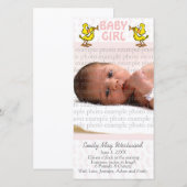Cartes Faire-part photo pour bébé (Devant / Derrière)