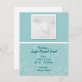 Cartes Faire-part pour bébés Aqua (Devant / Derrière)