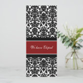 Cartes Faire-part Red Damask Elopement (Debout devant)