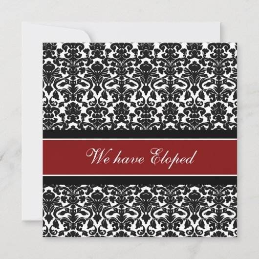 Cartes Faire-part Red Damask Elopement (Devant)
