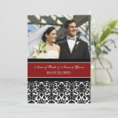 Cartes Faire-part Red Damask Photo Elopement (Debout devant)
