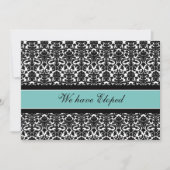 Cartes Faire-part turquoises Damask Elopement (Devant)